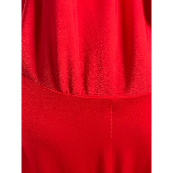 Katie May Lolita Cowl Neck Crystal Embellished Cherry Red Maxi Gown Size XL - Picture 9 of 13